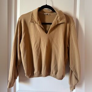 AYR Courtside Tracksuit Top Womens Medium Biscut Tan Brown